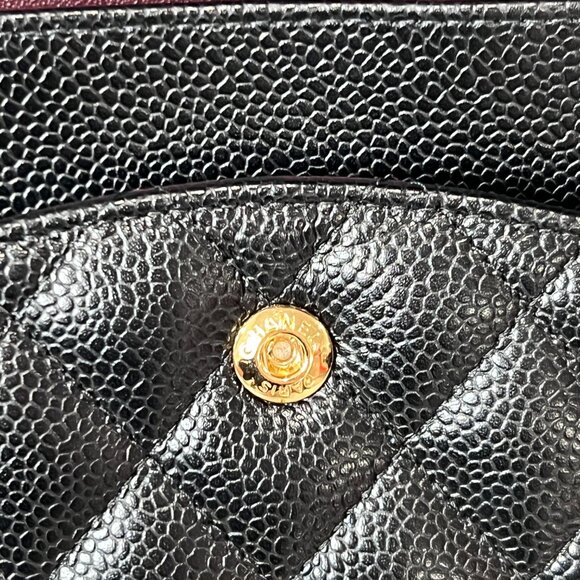 CHANEL Black Quilted Leather Caviar Double Flap Crossbody Timeless Bag Medium - Picture 12 of 15